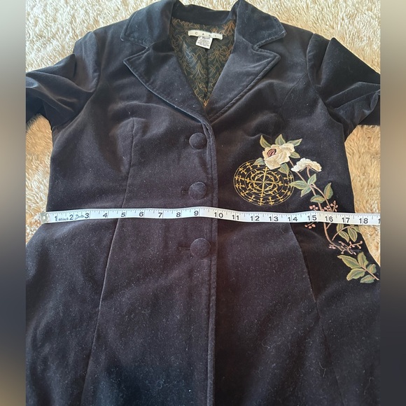 CAbi Black Velvet Embroidered Coat - Picture 7 of 10